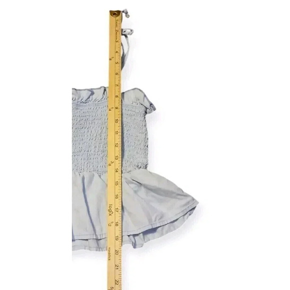 HARPER HERITAGE Blue Cropped Smocked Tie Tank Ruffle Women's Size XS - Picture 4 of 7